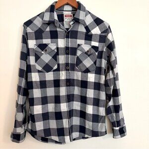 Wrangler Men’s Western Blue Plaid Button Down Size Small
